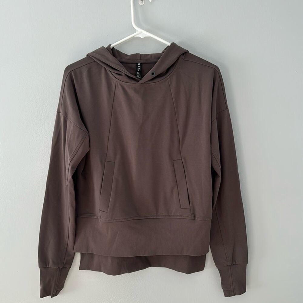 Athleta Women's Mission Hoodie Sculptek Fabric Wicking Gym Workout Walking